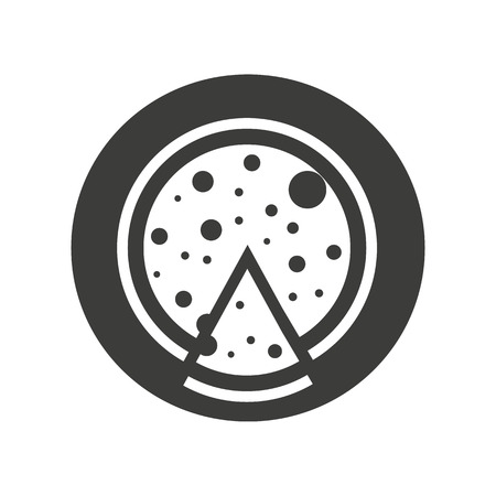 Black and white Pizza icon on white background. vector eps 10のイラスト素材