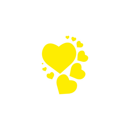 Watercolor painted yellow heart. Vector illustration. Template for your decoration and design.eps 10のイラスト素材