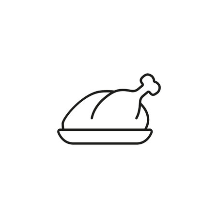 Hot Chicken Turkey line Icon Thanksgiving Dayのイラスト素材