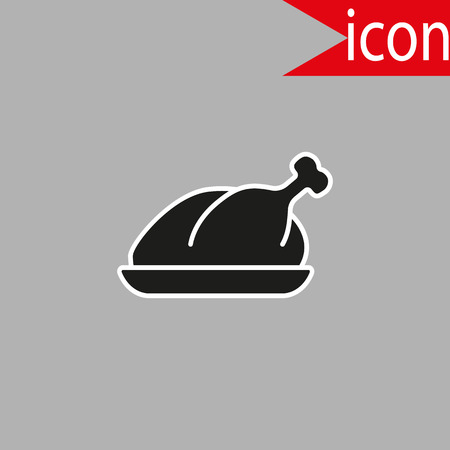 Hot Chicken Turkey line Icon Thanksgiving Dayの写真素材