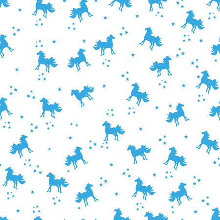 Seamless pattern postcard with horse rocking toy. Rocking hourse. Vector toy horse.のイラスト素材