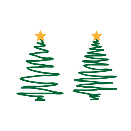 hand drawn Christmas tree on a white background. EPS 10のイラスト素材