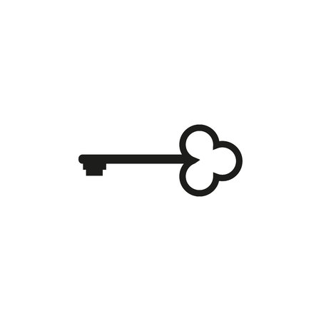Vintage key silhouette black lock safety secret symbol eps 10のイラスト素材