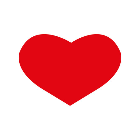 Red heart icon, heart icon in flat style, heart icon for valentines day cardのイラスト素材