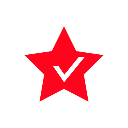 red classic star icon with verges. vector illustrationの写真素材