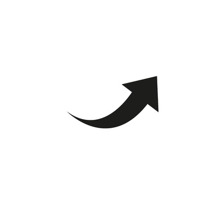 arrow pointer black web icon flat on white background vector template illustration. eps 10.のイラスト素材