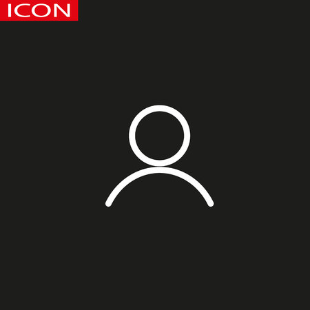 thin line user icon on white backgroundのイラスト素材