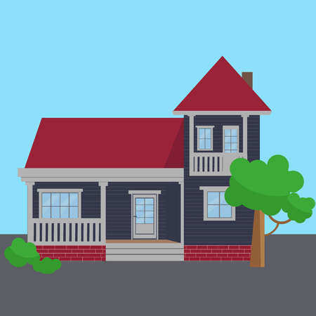 Colorful Flat Residential Houses vector. eps 10のイラスト素材