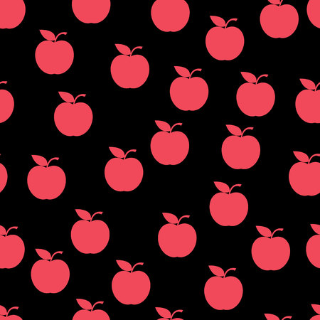 Seamless pattern of red apples on a black background. eps 10のイラスト素材