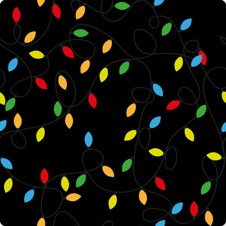 Christmas seamless pattern with garland on black background. eps 10のイラスト素材