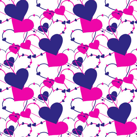 Seamless vector hand drawn heart pattern. Repetitive background. eps 10.のイラスト素材