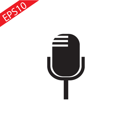 Microphone icon in trendy flat style isolated on background. Microphone icon page symbol for your web site design Microphone icon logo, app, UI. Microphone icon Vector illustration, EPS10.のイラスト素材
