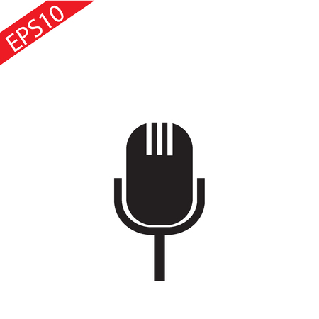 Microphone icon in trendy flat style isolated on background. Microphone icon page symbol for your web site design Microphone icon logo, app, UI. Microphone icon Vector illustration, EPS10.のイラスト素材