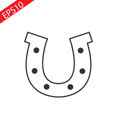 Outline Horseshoe Icon isolated on grey background for website design, mobile application, logo, ui. Editable stroke. Vector illustration. Eps10.のイラスト素材