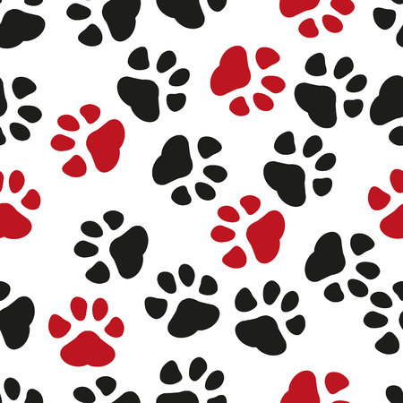 Paw print seamless. Traces of Cat Textile Pattern. Cat footprint seamless pattern. Vector seamless. eps 10.のイラスト素材