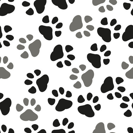 Paw print seamless. Traces of Cat Textile Pattern. Cat footprint seamless pattern. Vector seamless. eps 10.のイラスト素材