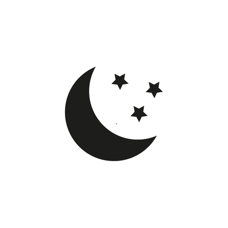 Moon and stars icon. Minimal vector illustration. Flat design.eps 10のイラスト素材