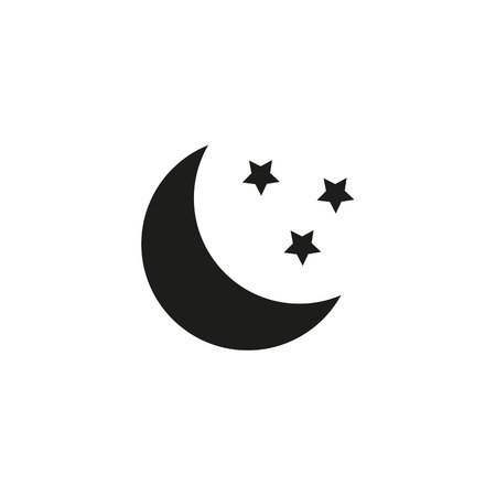 Moon and stars icon. Minimal vector illustration. Flat design.eps 10のイラスト素材