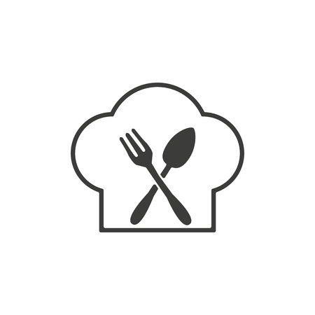 Mnochrome chef with spoon and fork. eps 10.のイラスト素材