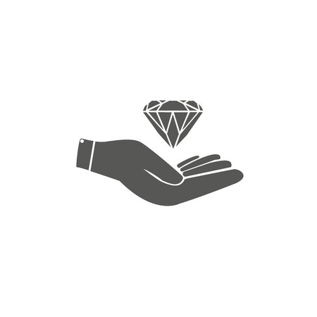 Diamond In The Hand Icon Vector Illustration. Eps10のイラスト素材
