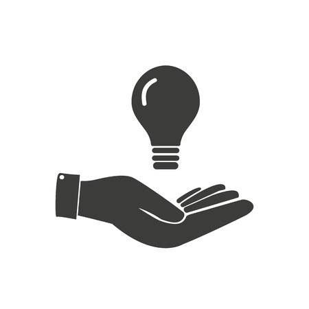 Concept of idea. Light bulb in hand. eps 10のイラスト素材