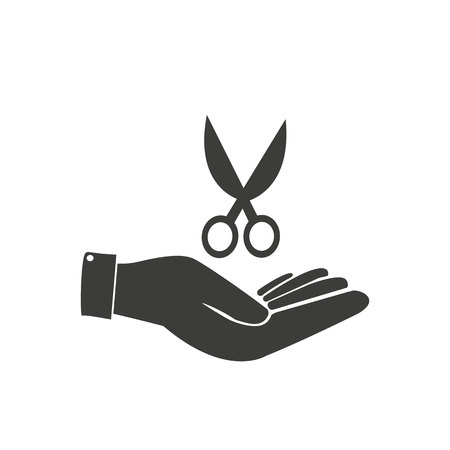 Scissors icon in trendy flat style isolated on background. Scissors icon page symbol for your web site design Scissors icon logo, app, UI. Scissors icon Vector illustration, EPS10.のイラスト素材