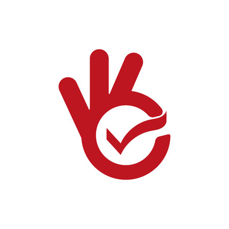 Thumb up ok sign vector illustration isolated on white background. eps 10.のイラスト素材