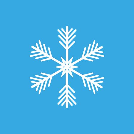 Snowflake sign. Blue Snowflake icon isolated on white background. Snow flake silhouette.のイラスト素材