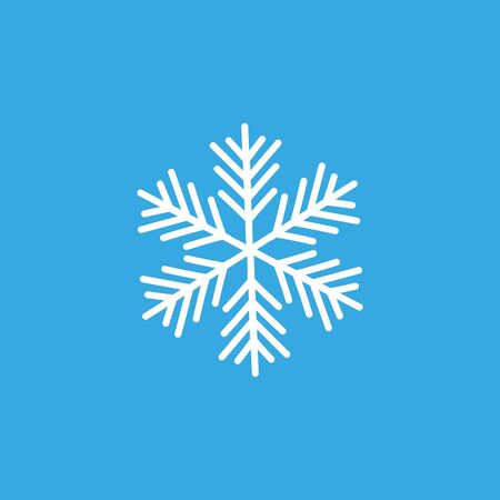 Snowflake sign. Blue Snowflake icon isolated on white background. Snow flake silhouette.のイラスト素材