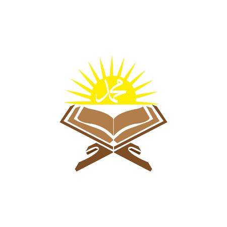 Open Read Quran Islamic Illustration Design.のイラスト素材