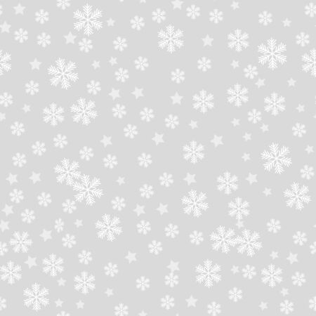 Seamless pattern of snowflakes on a gray backgroundのイラスト素材