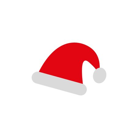 Santa Claus red hat isolated. Santa Christmas hat decoration. vector illustration in flat stylのイラスト素材