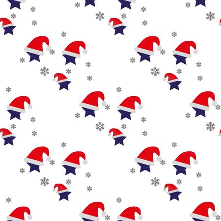 Christmas seamless pattern vector Santa Claus hat snow candy cane snowflake scarf isolated repeat wallpaper tile background gift wrap paper doodle designのイラスト素材