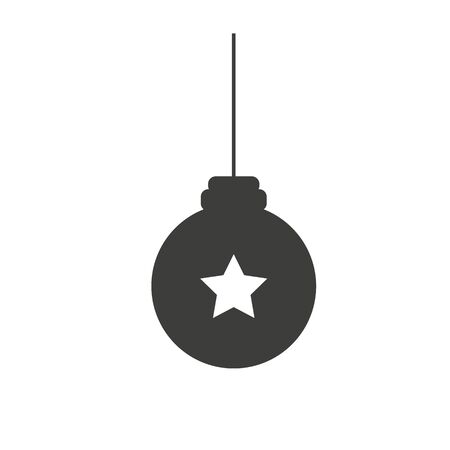 Christmas ball, vector greeting card template with white background. Christmass tree icon, flat design best vector icon. Vector illustration.のイラスト素材