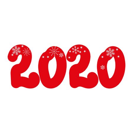2020 New Year colour banner, logo for your seasonal holidays flyers, greetings and invitations, christmas themed congratulations and cards.Template for brochures, business diaries.Vector illustration.のイラスト素材
