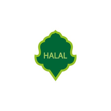 Halal Green Product Label on white backround eps 10のイラスト素材
