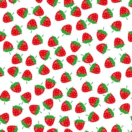 Seamless pattern of watercolor strawberries vector illustrationのイラスト素材
