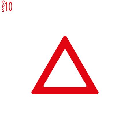 Red Sign - Danger Triangle Road sign.vector. eps10のイラスト素材