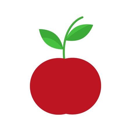 Red apple illustration isolated on white backgroundのイラスト素材