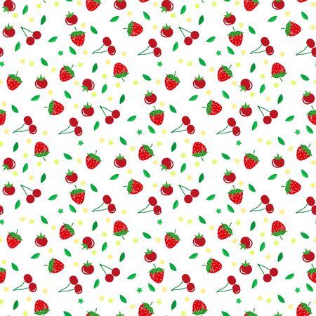 Seamless background with vegetables and fruit. eps10のイラスト素材