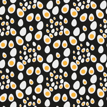 seamless egg and doodle pattern. fried egg. vector illustration eps10のイラスト素材