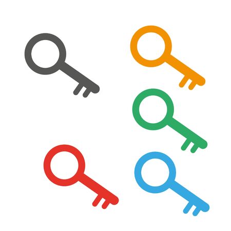 Key icon in trendy flat style isolated on background. Key icon page symbol for your web site design Vector illustration,colour. eps 10のイラスト素材