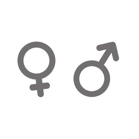 Male and female sign. Gender symbol isolated on white background . eps 10のイラスト素材