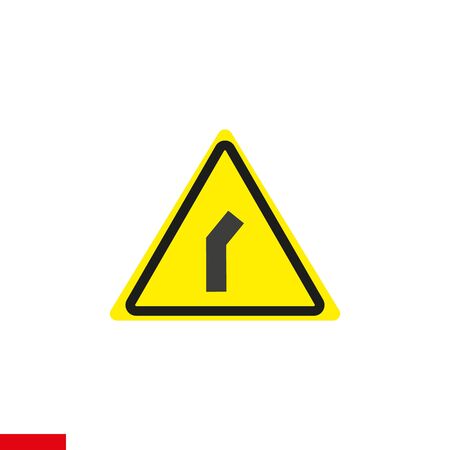 Side road junction on left, traffic sign, vector illustration. Left turn sign on white background. eps 10のイラスト素材