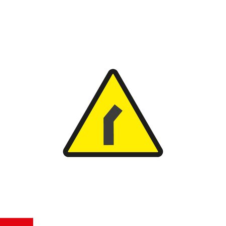 Side road junction on left, traffic sign, vector illustration. Left turn sign on white background. eps 10のイラスト素材
