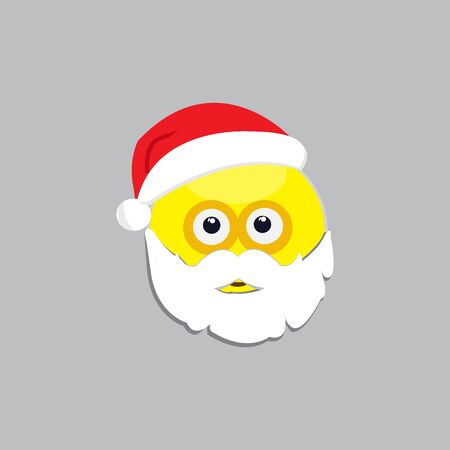 Santa emoticon, emoji, smiley. Vector illustration.のイラスト素材