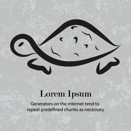 Sea turtle label - vector illustrationのイラスト素材