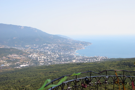 Stunning view from the height of the Ai-Petri mountain in Crimea, Russia.の写真素材