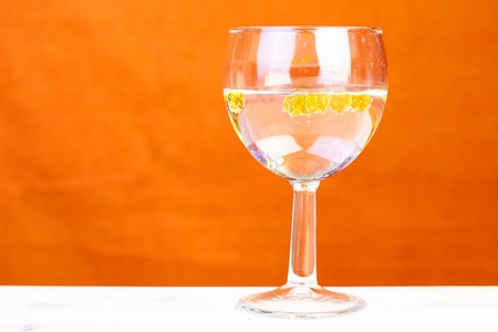 Cocktail from Capsule Dragee containing medicine, cod liver oilの写真素材