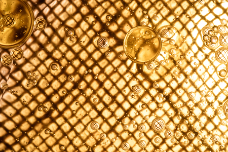 cells of the tissue at the lumen of the aqueous solution, bubbles on the background in this solutionの写真素材